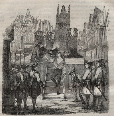 Le chevalier François-Jean Lefebvre de La Barre montant à l