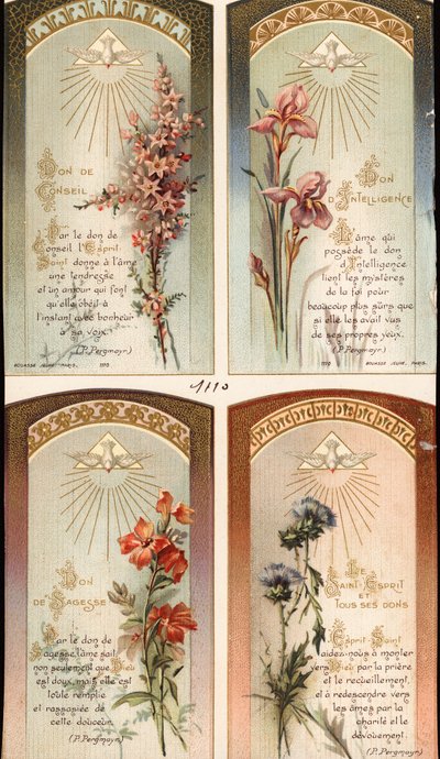 Les Quatre Dons : Conseil, Intelligence, Sagesse et Saint-Esprit (Image pieuse) - Anonymous Anonymous