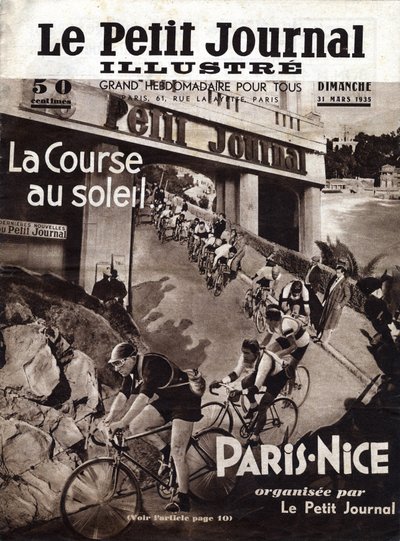 La course cycliste Paris-Nice organisée par le petit journal. Couverture de « Le petit journal illustré » du 31/03/1935. Collection Privée - Anonymous Anonymous
