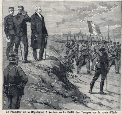 Le président de la République Félix Faure (1841-1899) visite Verdun (Meuse) : le défilé de l