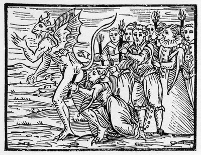 Le rituel du sabbat : le baiser sur les fesses du diable - "Compendium Maleficarum", traite des sorcières, de leurs malheurs et de leurs sortilèges de Francesco Maria Guazzo ou Guaccio ou Guaccius (15?? -16??) 1608 Collection privée - Anonymous Anonymous