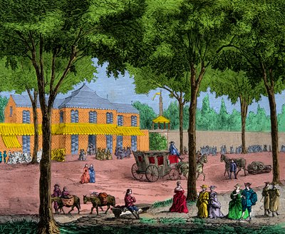 Le café turc sur le boulevard du Temple à Paris en 1780. Gravure. Collection privée - Anonymous Anonymous