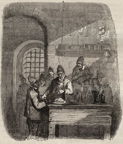 La cantine du bagne de Brest au XIXe siècle. Gravure dans « Histoire des bagnes depuis leur création à nos jours » (1877) par Pierre Zaccone. - Anonymous Anonymous