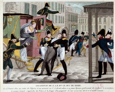 La mort de Charles Ferdinand de Bourbon, Duc de Berry (1778-1820) le 13/02/1820 à la sortie de l