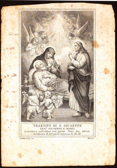 La mort de Saint Joseph. Image pieuse - Anonymous Anonymous