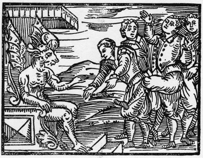 Les sorciers rendent hommage au diable - « Compendium Maleficarum », traite des sorcières, de leurs maux et de leurs sortilèges par Francesco Maria Guazzo ou Guaccio ou Guaccius (15??? -16??) 1608 Collection privée - Anonymous Anonymous