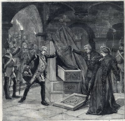 La scène des caves dans la pièce "Catherine de Russie" au théâtre de Cathelet Paul Ginisty (1855-1932) et Charles Samson (1894-1895). Gravure dans "Le Petit Parisien" - Anonymous Anonymous