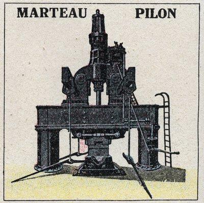 La machine à vapeur : marteau pilon. Illustration anonyme de 1925. Collection privée. - Anonymous Anonymous