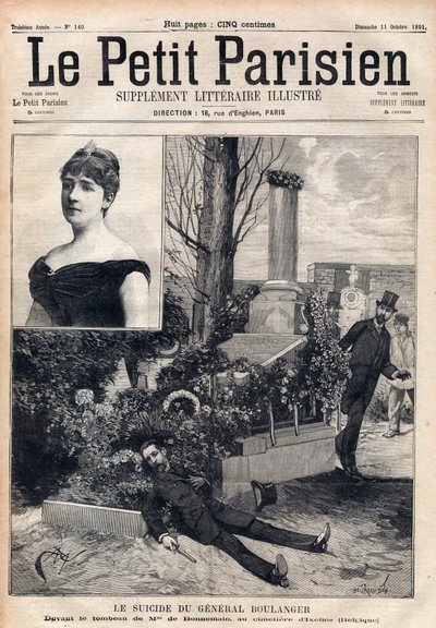 Le suicide du général Georges Boulanger (1837-1891) au cimetière d