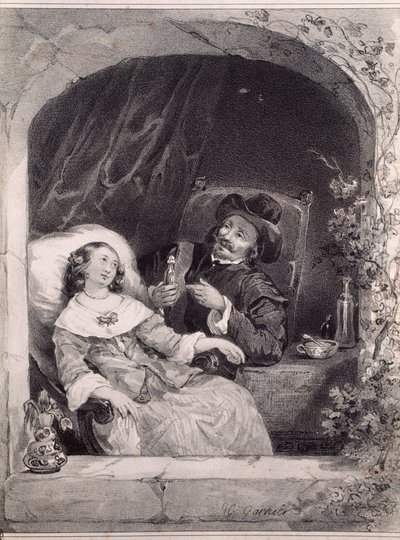 La visite du médecin à une jeune dame (lithographie) - Anonymous Anonymous