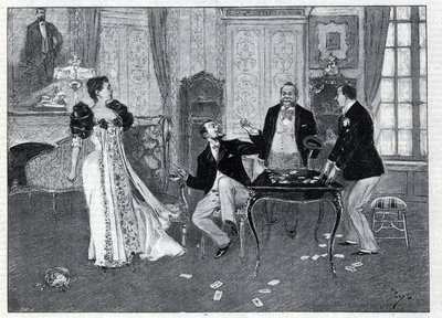 Représentation théâtrale : « Le Système Ribadier », vaudeville de Georges Feydeau (1862-1921) et Maurice Hennequin (1863-1926) au Théâtre du Palais-Royal à Paris. Gravure dans « Le monde illustré » de 1892. Collection privée. - Anonymous Anonymous