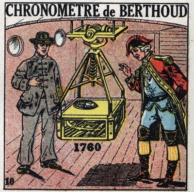 Temps : chronomètre marin inventé par Ferdinand Berthoud (1727-1807) en 1760. Illustration anonyme de 1925. Collection privée. - Anonymous Anonymous