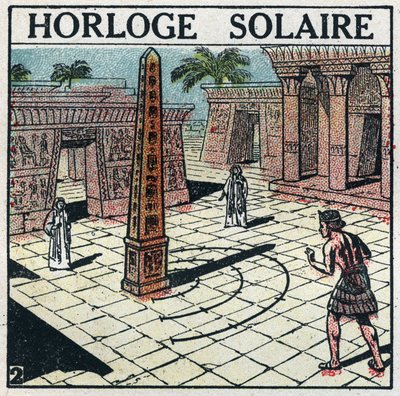 Temps : horloge solaire (cadran solaire) utilisée dans l