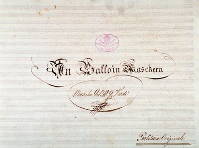 Page de titre de la première édition de la partition musicale d