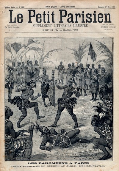 Exercices de guerre : Amazones, guerriers et féticheurs dahoméens (actuel Bénin) du jardin d
