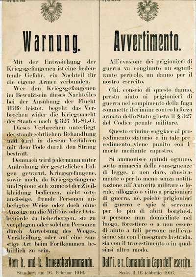 Avertissement après l
