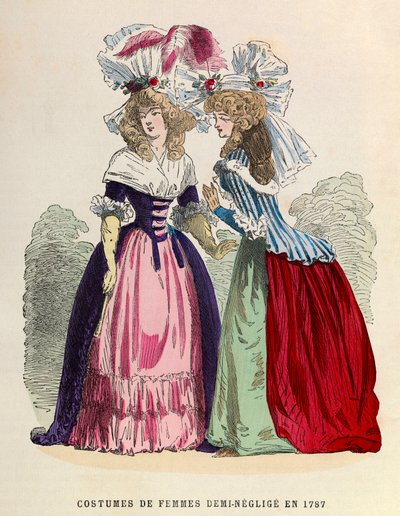 Costumes féminins demi-négligés en 1787 - Anonymous Anonymous