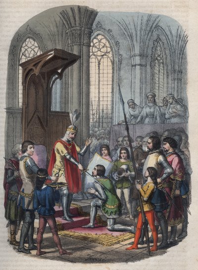 Adoubement - Arthur Ier, Duc de Bretagne ou Arthur Plantagenêt, après avoir pris Gournay-en-Bray, est adoubé par Philippe II ou Philippe Auguste - Anonymous Anonymous