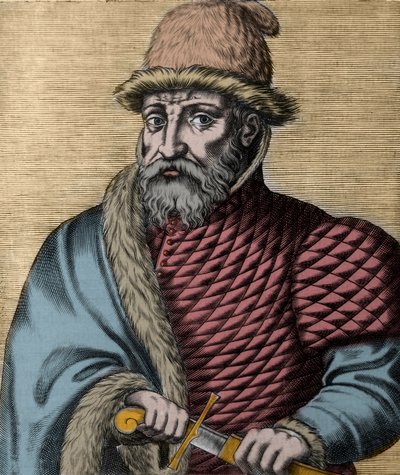 Portrait de Tamerlan (Timur) (1336-1405) - gravure de « Histoire des Hommes plus illustres » par Thevet, Paris - Anonymous Anonymous