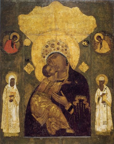 Mère de Dieu de Volokolamsk, 16ème siècle - Anonymous Russian icon painter