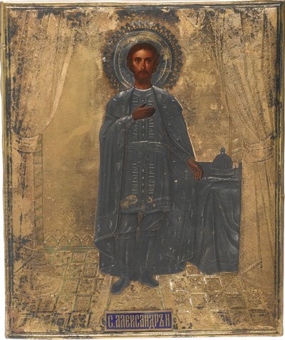 Saint Grand Prince Alexandre Nevski, 19ème siècle - Anonymous Russian icon painter