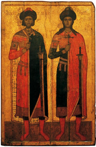 Saints Boris et Gleb, milieu du 14ème siècle - Anonymous Russian icon painter