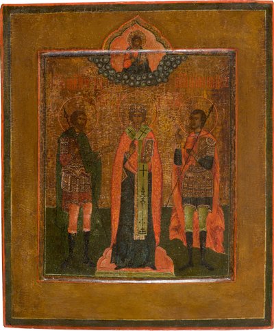 Saints Ménas, Nikita de Novgorod et Jean le Guerrier, premier quart du 19e siècle - Anonymous Russian icon painter