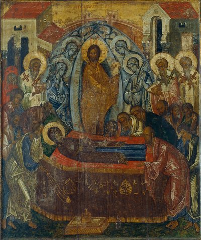 La Dormition de la Vierge, début du 15ème siècle - Anonymous Russian icon painter