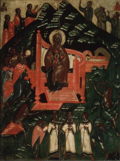 La Synaxe de la Vierge, fin du XIVe siècle - Anonymous Russian icon painter