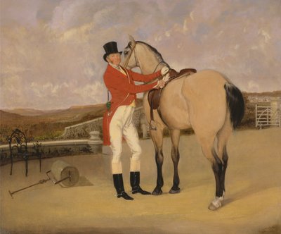 James Taylor Wray de la chasse de Bedale avec son cheval dun - Anson Ambrose Martin