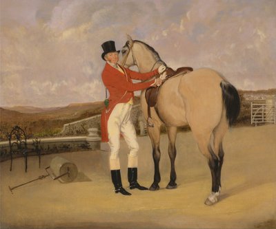 James Taylor Wray de la chasse de Bedale avec son cheval dun - Anson Ambrose Martin
