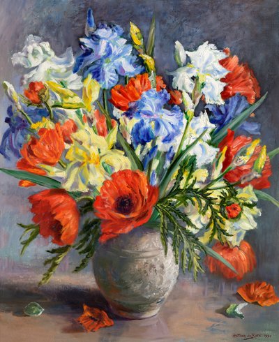 Coquelicots et iris - Anthea Durose