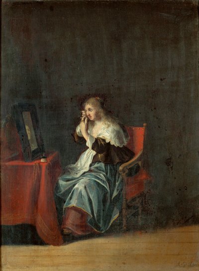 Les cinq sens : la vue (peinture sur bois) - Anthonie (1601-73) Palamedesz