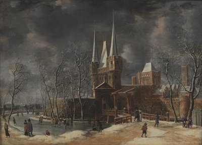 La Luttekepoort à Harderwijk en hiver - Anthonie Beerstraaten
