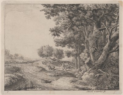 Un paysan avec une pelle, XVIIe siècle - Anthonie Waterloo