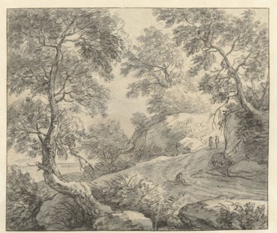 Paysage vallonné avec une route sinueuse - Anthonie Waterloo