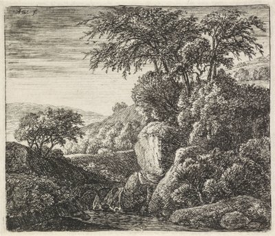 Paysage avec une petite cascade - Anthonie Waterloo