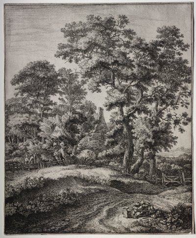 Six grands paysages verticaux : Une mère et trois enfants au repos - Anthonie Waterloo