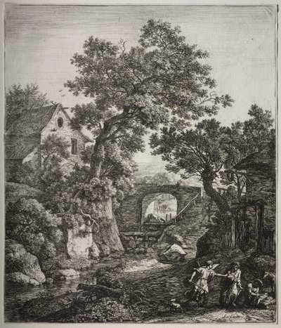 Six grands paysages verticaux avec des scènes de l