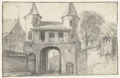 Porte de la ville à Hambourg (?), vue de l