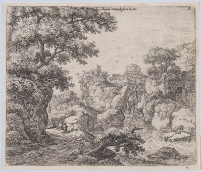 Le dôme et la cascade, 17ème siècle - Anthonie Waterloo