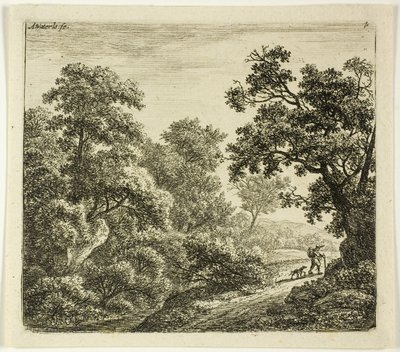 Le randonneur et son chien - Anthonie Waterloo