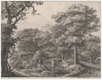Voyageurs se reposant dans la forêt - Anthonie Waterloo