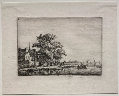 Douze Paysages : Planche B, Le Cimetière près du Canal - Anthonie Waterloo