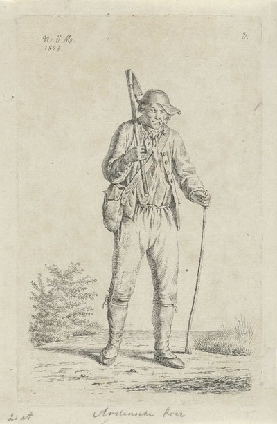 Paysans des Ardennes avec une houe - Anthonie Willem Hendrik Nolthenius de Man