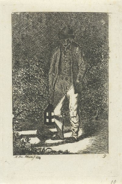 Homme avec une lanterne - Anthonie Willem Hendrik Nolthenius de Man