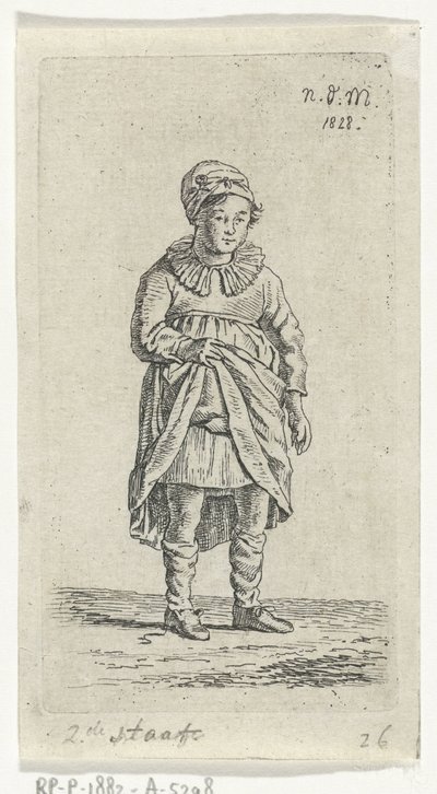 Fille levant sa jupe - Anthonie Willem Hendrik Nolthenius de Man