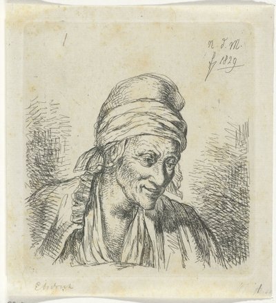 Vieille femme vers la droite - Anthonie Willem Hendrik Nolthenius de Man