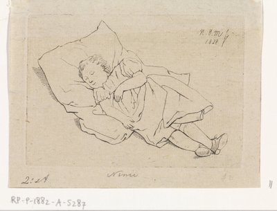 Enfant endormi sur un coussin - Anthonie Willem Hendrik Nolthenius de Man