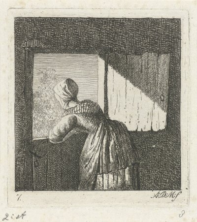 Femme appuyée sur une porte inférieure - Anthonie Willem Hendrik Nolthenius de Man